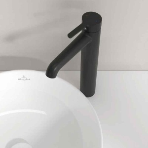 Baterie înaltă pentru lavoar Villeroy&Boch, Skyla 250, cu ventil click-clack, negru mat - Img 3