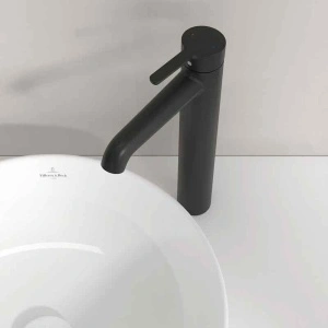 Baterie înaltă pentru lavoar Villeroy&Boch, Skyla 250, cu ventil click-clack, negru mat - Img 3
