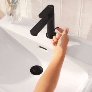 Baterie lavoar cu ventil, Hansgrohe, Rebris S 110, negru mat - Img 2