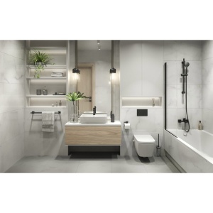 Baterie lavoar, Ferro, Vitto Verdeline, cu ventil, negru mat - Img 2