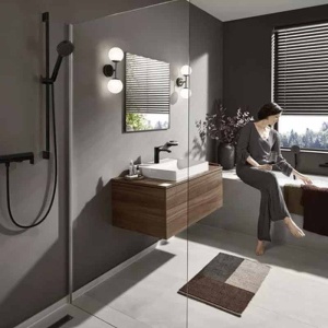 Baterie lavoar Hansgrohe, Vivenis 110, CoolStart, fără ventil, negru mat - Img 2