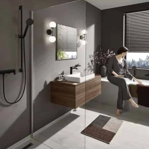 Baterie lavoar Hansgrohe, Vivenis 110, CoolStart, fără ventil, negru mat - Img 2