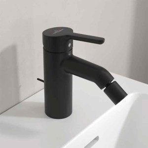 Baterie pentru bideu Villeroy&Boch, Skyla, cu ventil cu tijă, negru mat - Img 2