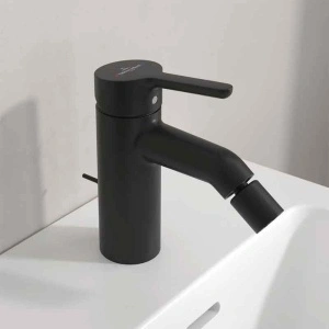 Baterie pentru bideu Villeroy&Boch, Skyla, cu ventil cu tijă, negru mat - Img 2