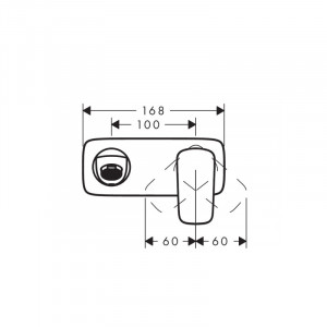 Baterie pentru lavoar Hansgrohe, Logis, cu montaj pe perete, parte vizibila, crom - Img 3