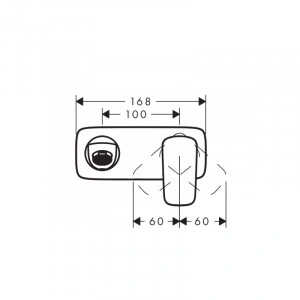 Baterie pentru lavoar Hansgrohe, Logis, cu montaj pe perete, parte vizibila, crom - Img 3