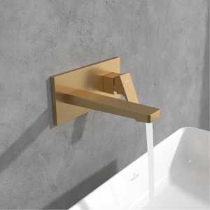 Baterie pentru lavoar Villeroy&Boch, Architectura Square, montaj încastrat, brushed gold - Img 4