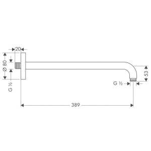 Brat de dus cu prindere pe perete, Hansgrohe, bronz periat - Img 2