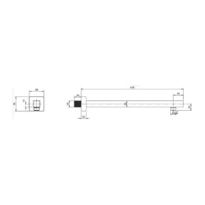Braț de duș Villeroy&Boch, Universal Showers, pătrat, 40 cm, brushed gold - Img 6