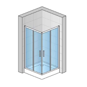 Cabina dus, Ravak, Blix Slim , BLSRV2-90, 90x90x195 cm, profil negru - Img 4