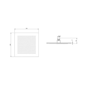 Cap de duș Villeroy&Boch, Universal Showers, pătrat, 25 x 25 cm, brushed nickel - Img 6