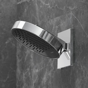 Cap dus fix Hansgrohe, Rainfinity 250, cu placa aparenta de conectare la perete, crom - Img 3