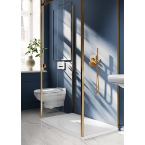 Cot racord Villeroy&Boch, Universal Showers, pătrat cu suport duș, brushed gold - Img 3