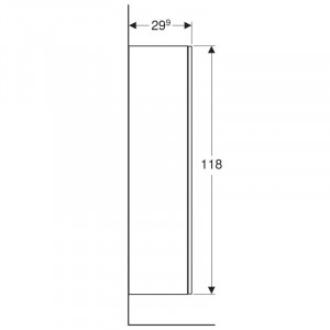 Dulap inalt suspendat, Geberit, Smyle Square, 118 cm, nuc american hickory - Img 4