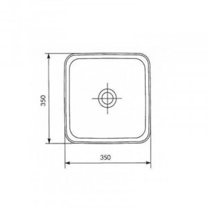 Lavoar Cersanit, Crea, patrat pe blat, 35 cm, alb - Img 2