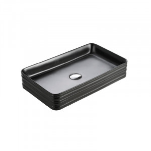 Lavoar pe blat, Fluminia, My Black Square, dreptunghiular, negru mat - Img 4