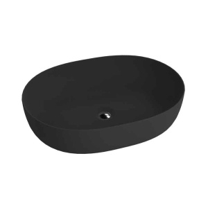 Lavoar pe blat Spectrum, Basta Black, oval, negru mat