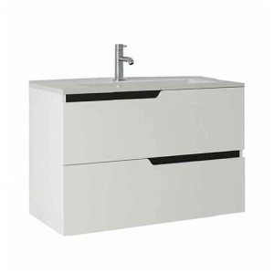 Mobilier pentru lavoar incastrat Fluminia, Bari 80, alb mat