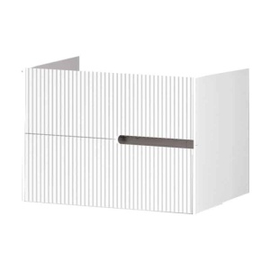 Mobilier pentru lavoar pe blat Fluminia, Malta, finisaj riflat, 80 cm, alb