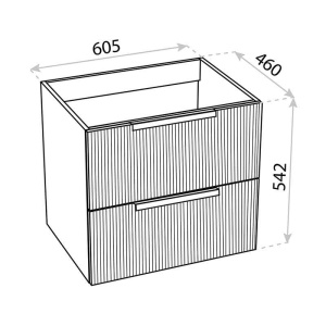 Mobilier pentru lavoar pe blat Spectrum, Omaha, finisaj riflat, 60 cm, alb - Img 3