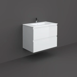 Mobilier suspendat, Rak, Joy, pentru lavoar incastrabil, 80 cm, alb