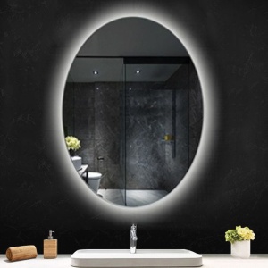 Oglindă, Fluminia, Picasso Ambient 60, ovală, cu iluminare LED, 3 culori, dezaburire