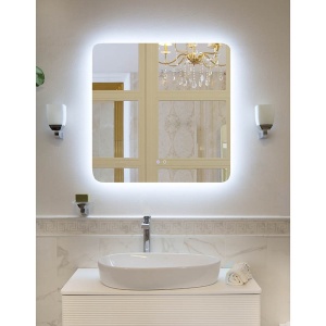 Oglindă Fluminia, Verona-80, pătrată, 80 x 80 cm, cu LED Ambiental Light, 3 culori, dezaburire - Img 6