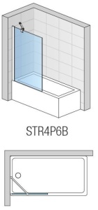 Paravan pentru cadă Ronal, Easy, fix 70 x 150 cm, profil crom - Img 2