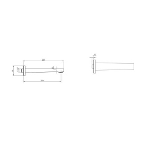Pipă de umplere pentru cadă Villeroy&Boch, Architectura Square, 22.4 cm, crom - Img 4