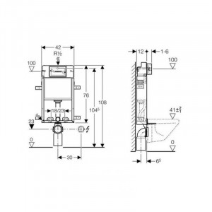 Rama Geberit, Kombifix, pentru WC suspendat, 108 cm, cu rezervor incastrat Delta 12 cm - Img 2