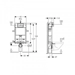 Rama Geberit, Kombifix, pentru WC suspendat, 108 cm, cu rezervor incastrat Delta 12 cm - Img 2