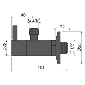 Robinet coltar, AlcaPlast, cu filtru 1/2, negru mat - Img 2