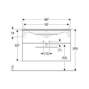 Set mobilier cu lavoar, Geberit, Selnova Square, 100 cm, lava mat - Img 2