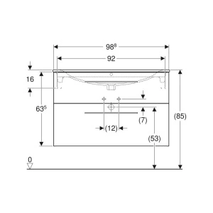 Set mobilier cu lavoar, Geberit, Selnova Square, 100 cm, lava mat - Img 2