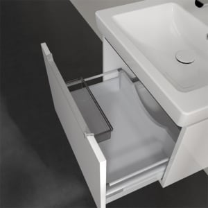 Set mobilier suspendat cu lavoar, Villeroy & Boch, Subway 2.0, 60 cm, mâner crom mat, alb lucios - Img 5