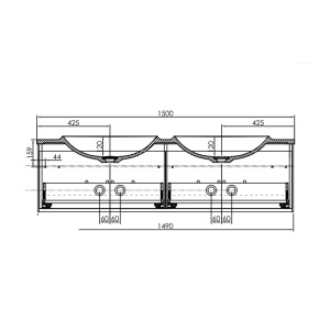 Set mobilier suspendat si lavoar Kolpasan, Pandora, 150 cm, alb - Img 2