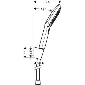 Set para si suport dus Hansgrohe, Raindance Select E, furtun de 160 cm, crom - Img 2