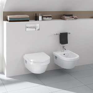 Set vas WC suspendat Villeroy & Boch, Architectura, cu capac soft close, quick release, alb alpin rotund, direct flush - Img 2