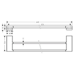 Suport de prosop dublu, Hansgrohe, AddStoris, auriu - Img 3