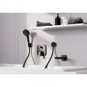 Baterie cada - dus, Hansgrohe, Logis, parte vizibila, negru mat - Img 3