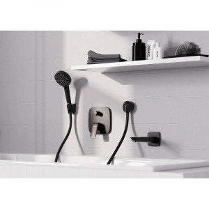 Baterie cada - dus, Hansgrohe, Logis, parte vizibila, negru mat - Img 3