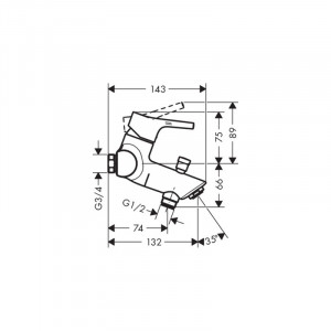Baterie cada-dus Hansgrohe, Talis Select S, crom - Img 3