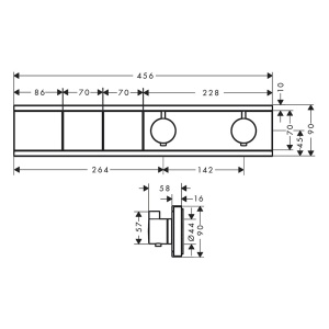 Baterie de dus, Hansgrohe, RainSelect, cu doua functii, negru mat - Img 3