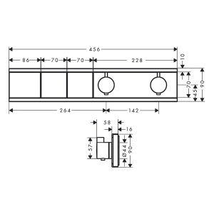Baterie de dus, Hansgrohe, RainSelect, cu doua functii, negru mat - Img 3