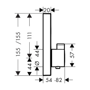 Baterie de dus, Hansgrohe, ShowerSelect, termostatata, cu 2 functii, auriu lucios - Img 2