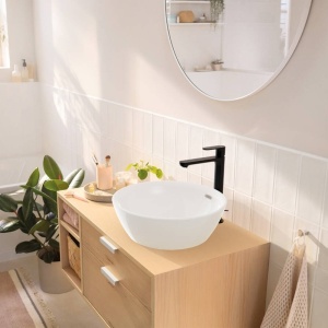 Baterie inalta de lavoar cu ventil, Hansgrohe, Rebris S 240, CoolStart, negru mat - Img 2