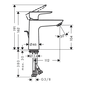 Baterie lavoar cu ventil click clack, Hansgrohe, Talis E 110, bronz periat - Img 2