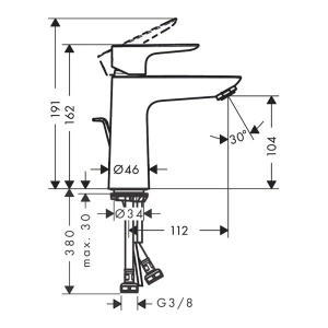 Baterie lavoar cu ventil click clack, Hansgrohe, Talis E 110, bronz periat - Img 2