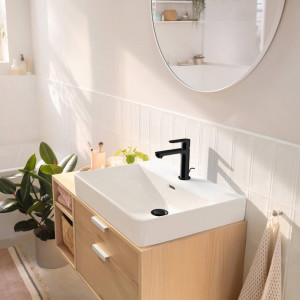 Baterie lavoar cu ventil, Hansgrohe, Rebris S 110, negru mat - Img 3