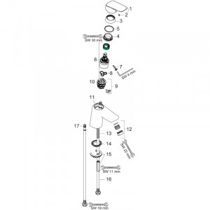 Baterie lavoar cu ventil push-open, Hansgrohe, Logis 70, Crom - Img 5